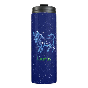 Taurus Constellation and Zodiac Sign with Stars Thermal Tumbler