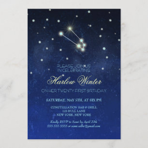 Taurus Constellation Birthday Party Invitation