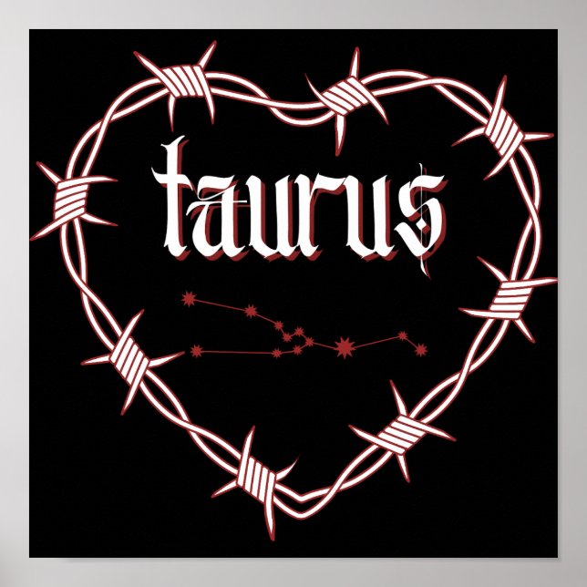 Taurus Constellation Gothic Dark Celestial Art Poster (Front)