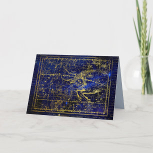 taurus constellation greeting card