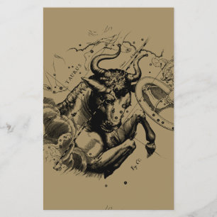 Taurus Constellation Hevelius 1690 Engraving Flyer