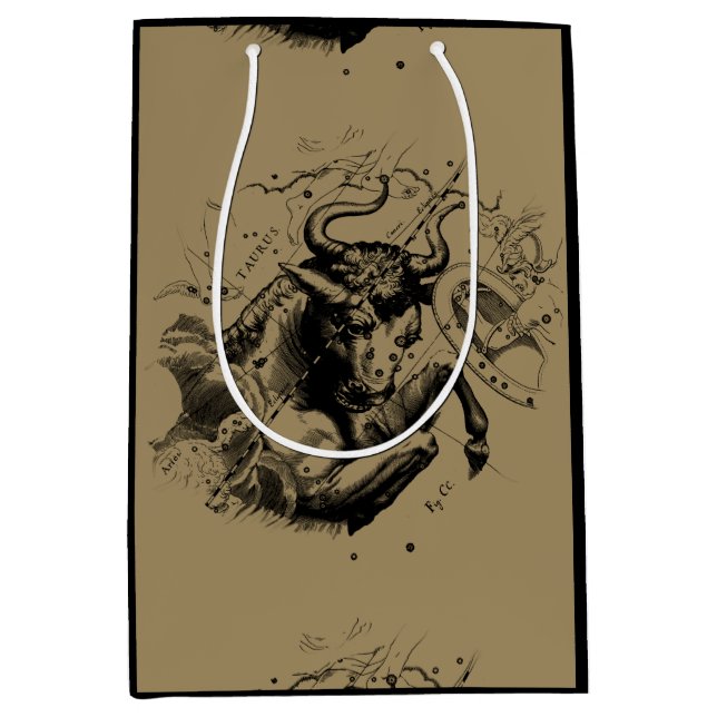 Taurus Constellation Hevelius 1690 Engraving Medium Gift Bag (Front)