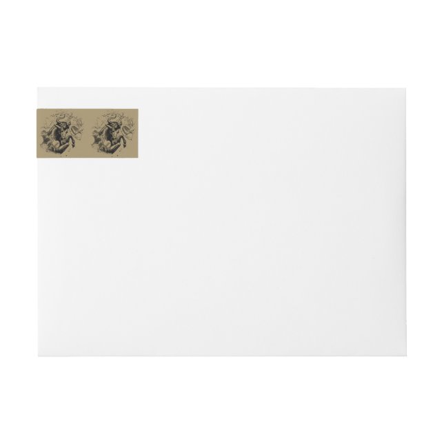 Taurus Constellation Hevelius 1690 Engraving Wrap Around Label (Front)