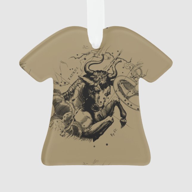 Taurus Constellation Map by Hevelius circa 1690 Ornament (Back)