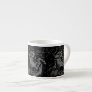 Taurus Constellation Map Hevelius 1690 on Black Espresso Cup