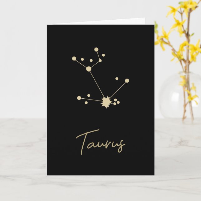 Taurus Constellation Zodiac Card (Yellow Flower)