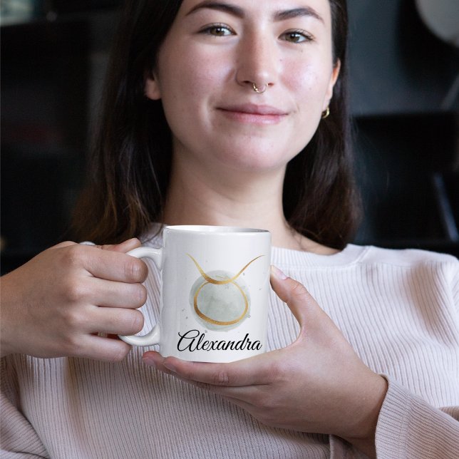 Taurus Customisable Watercolor Zodiac Design Coffe Coffee Mug (Creator Uploaded)