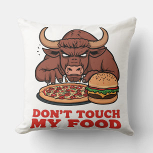 Taurus Dont Touch My Food Funny Zodiac Graphic Cushion
