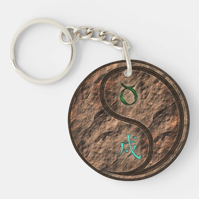 Taurus & Earth Dog Key Ring (Front)