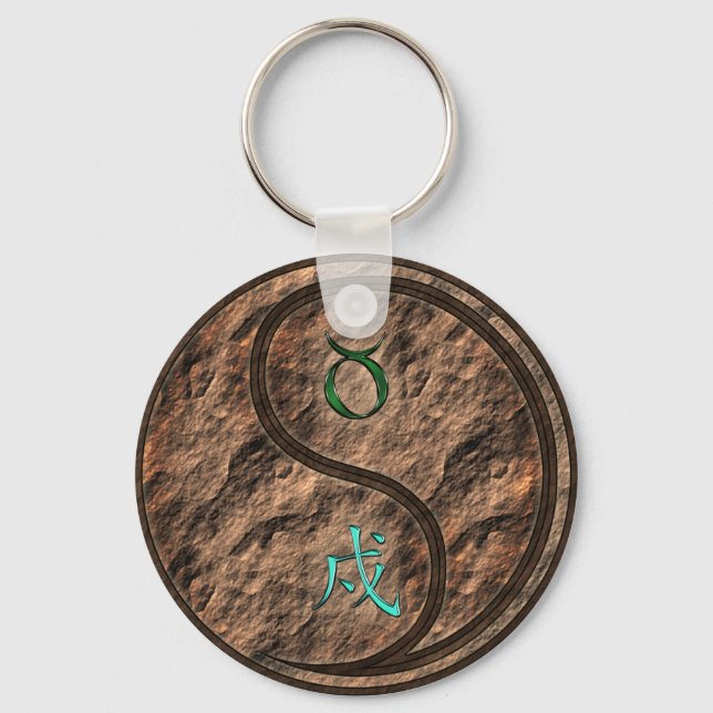 Taurus & Earth Dog Key Ring (Front)