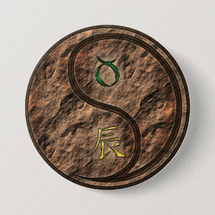 Taurus & Earth Dragon 7.5 Cm Round Badge