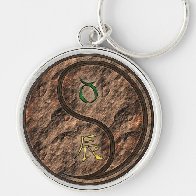 Taurus & Earth Dragon Key Ring (Front)