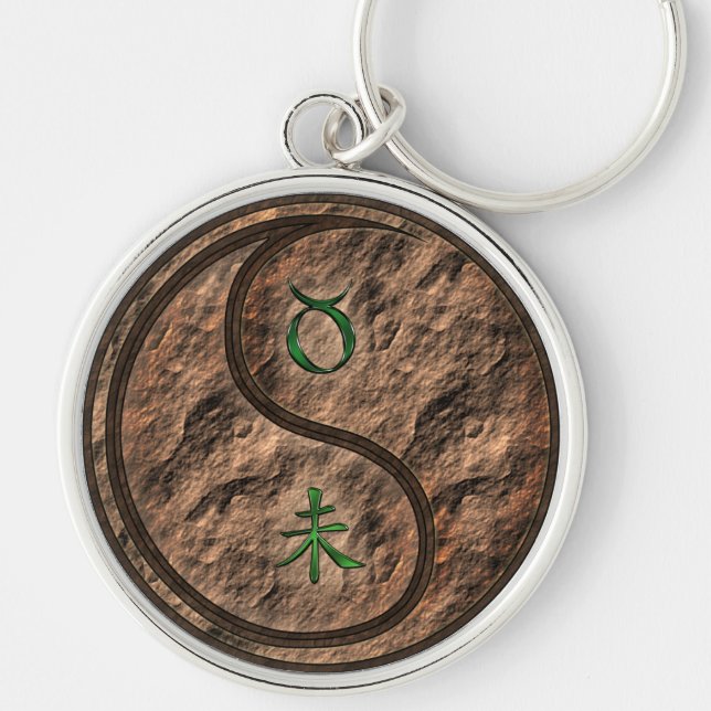 Taurus & Earth Goat Key Ring (Front)