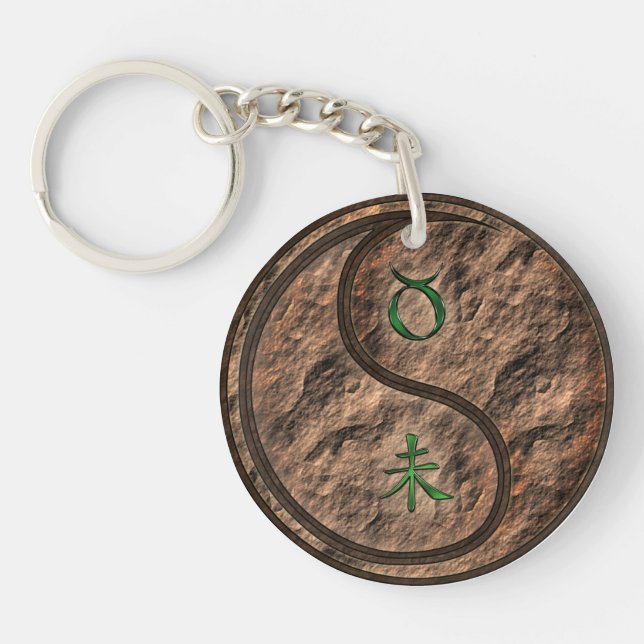 Taurus & Earth Goat Key Ring (Front)