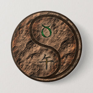 Taurus & Earth Horse 7.5 Cm Round Badge