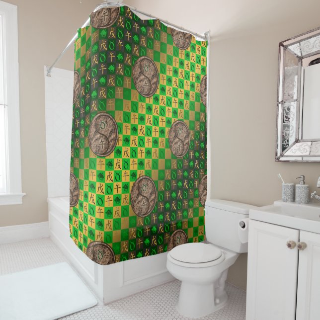 Taurus & Earth Horse Shower Curtain (In Situ)