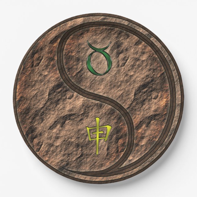 Taurus & Earth Monkey Paper Plate (Front)