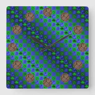 Taurus & Earth Ox Square Wall Clock