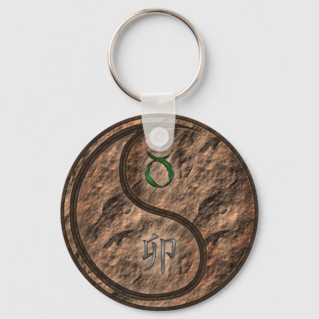 Taurus & Earth Rabbit Key Ring (Front)