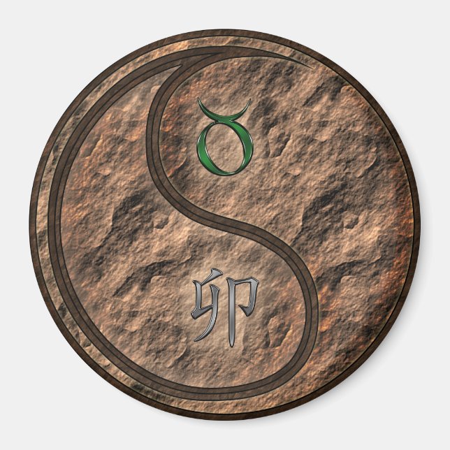 Taurus & Earth Rabbit Magnet (Front)