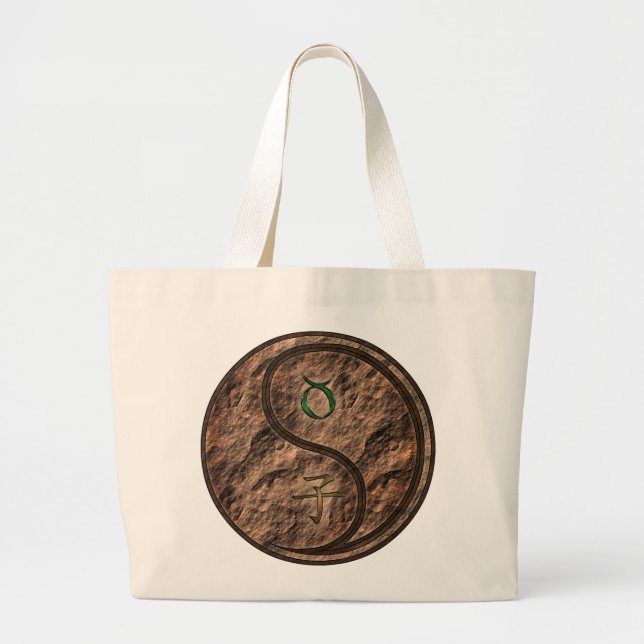 Taurus & Earth Rat Large Tote Bag (Front)