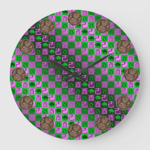 Taurus & Earth Rooster Large Clock