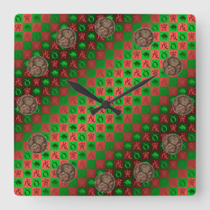 Taurus & Earth Tiger Square Wall Clock