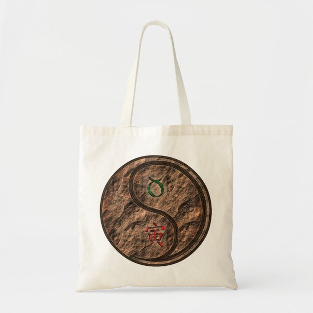 Taurus & Earth Tiger Tote Bag (Front)