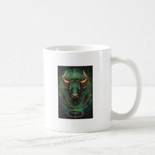 Taurus Emerald and Gold Astrology Coffee Cup