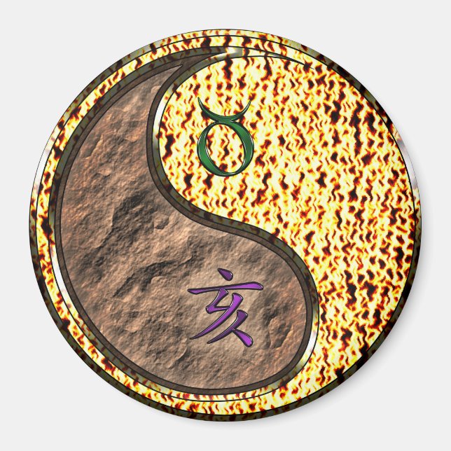 Taurus & Fire Boar Magnet (Front)