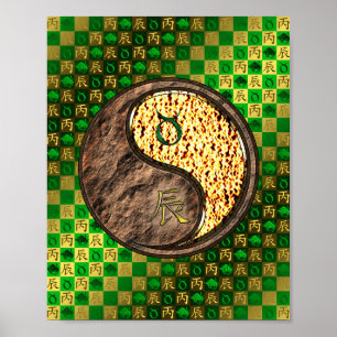 Taurus & Fire Dragon Poster