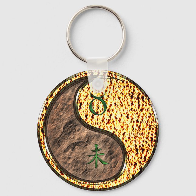 Taurus & Fire Goat Key Ring (Front)