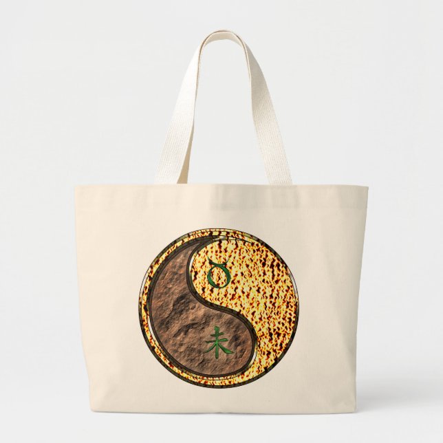 Taurus & Fire Goat Large Tote Bag (Front)