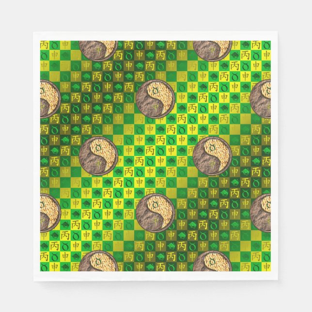Taurus & Fire Monkey Napkin (Front)