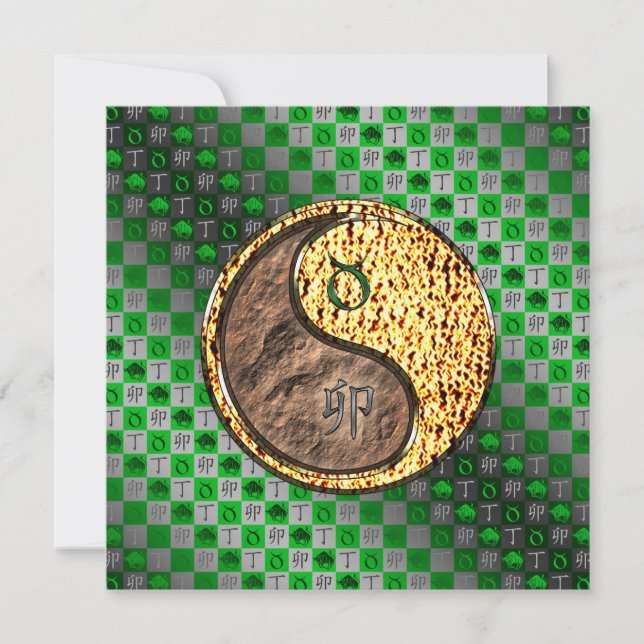 Taurus & Fire Rabbit Card (Front)