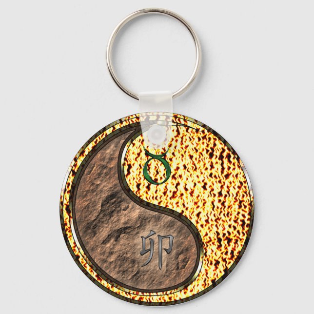 Taurus & Fire Rabbit Key Ring (Front)