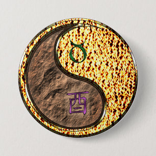 Taurus & Fire Rooster 7.5 Cm Round Badge