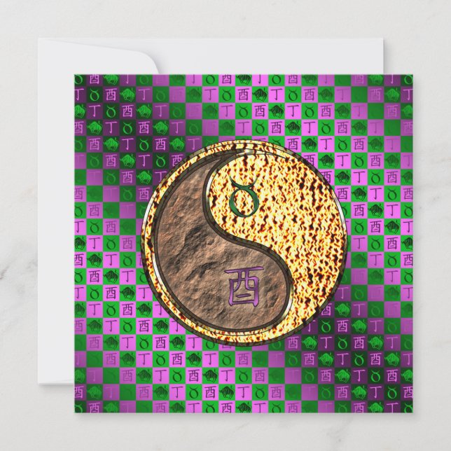 Taurus & Fire Rooster Card (Front)