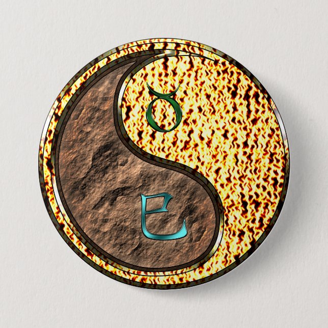 Taurus & Fire Snake 7.5 Cm Round Badge (Front)