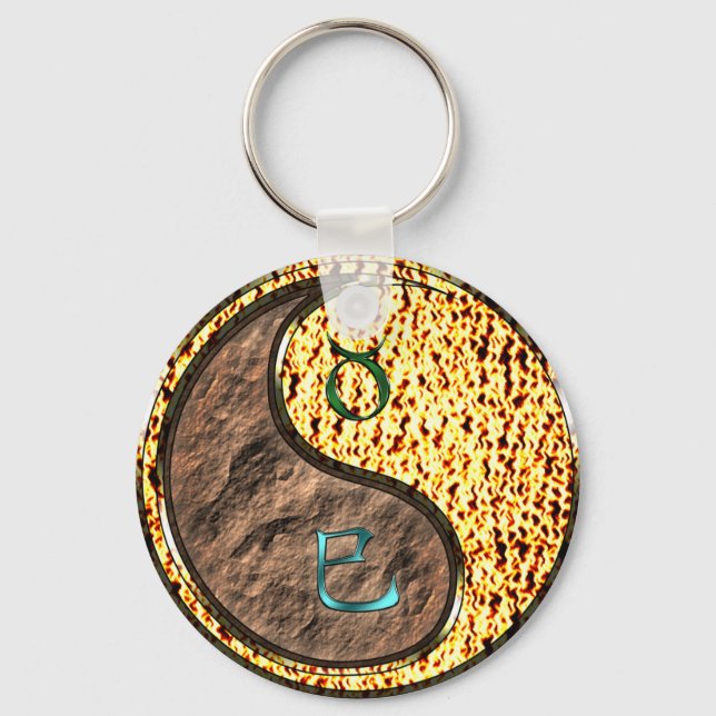Taurus & Fire Snake Key Ring (Front)