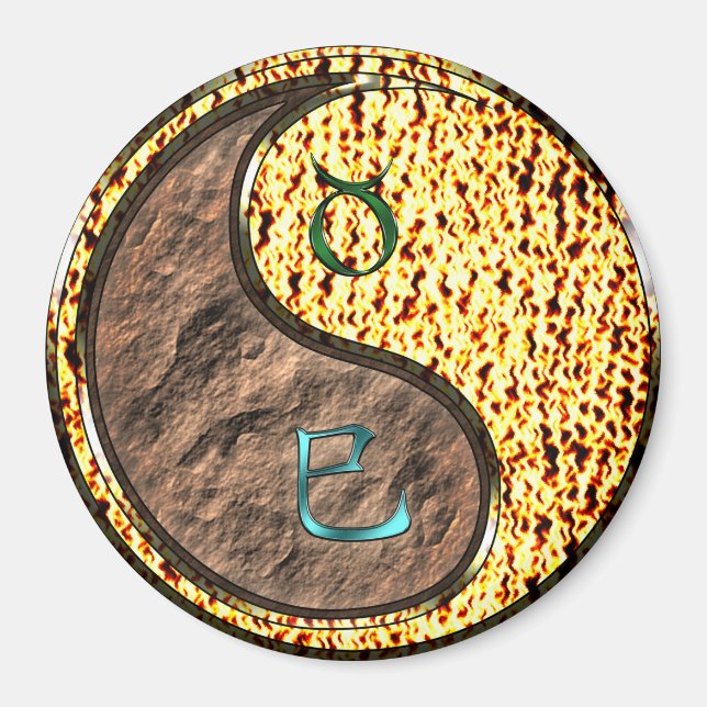 Taurus & Fire Snake Magnet (Front)