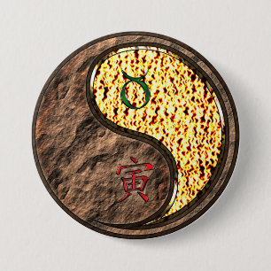 Taurus & Fire Tiger 7.5 Cm Round Badge
