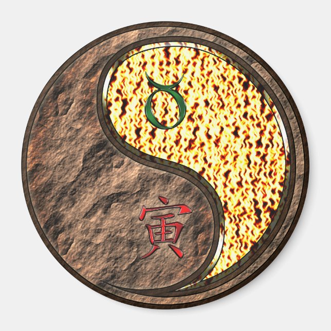 Taurus & Fire Tiger Magnet (Front)