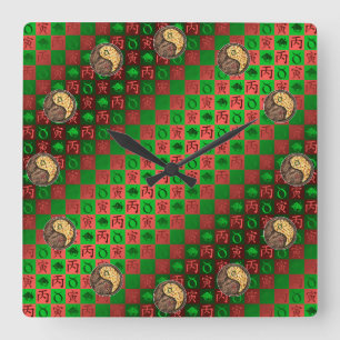Taurus & Fire Tiger Square Wall Clock
