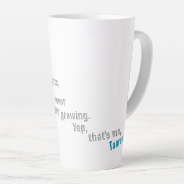 Taurus Fun Inspiring Design Daily Use Custom Gift Latte Mug (Right Angle)