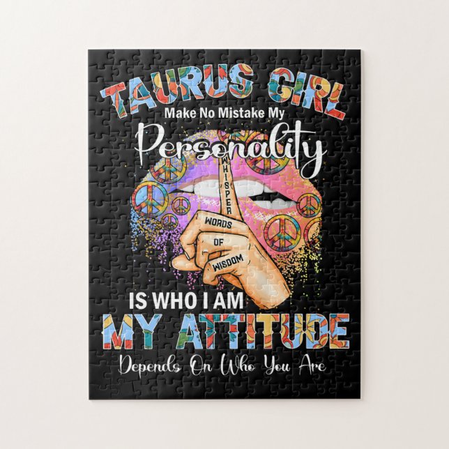 Taurus Girl Birthday Peace Girl Jigsaw Puzzle (Vertical)