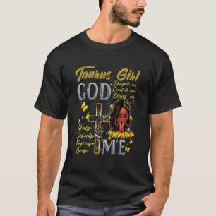Taurus Girl God Blesses Me Black Girl Magic Afro M T-Shirt
