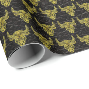 Taurus Gold on Leather Wrapping Paper