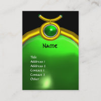 TAURUS GOLD ZODIAC JEWEL GREEN EMERALD MONOGRAM