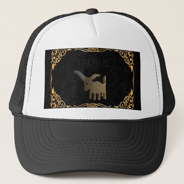Taurus golden sign trucker hat (Front)